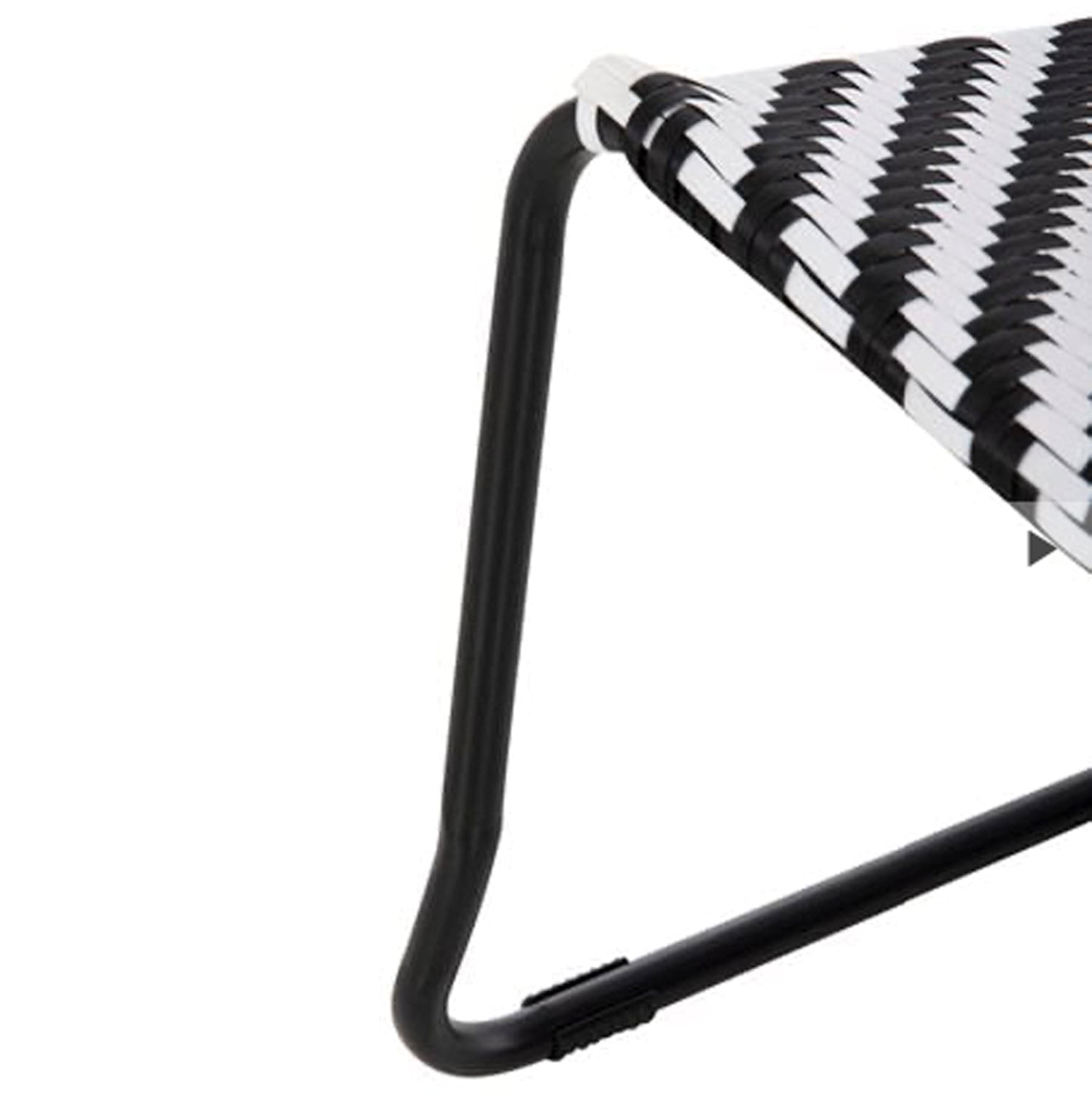 Лаундж комплект PONY 3части метал и ратан в бяло-черно с маса Φ40x50