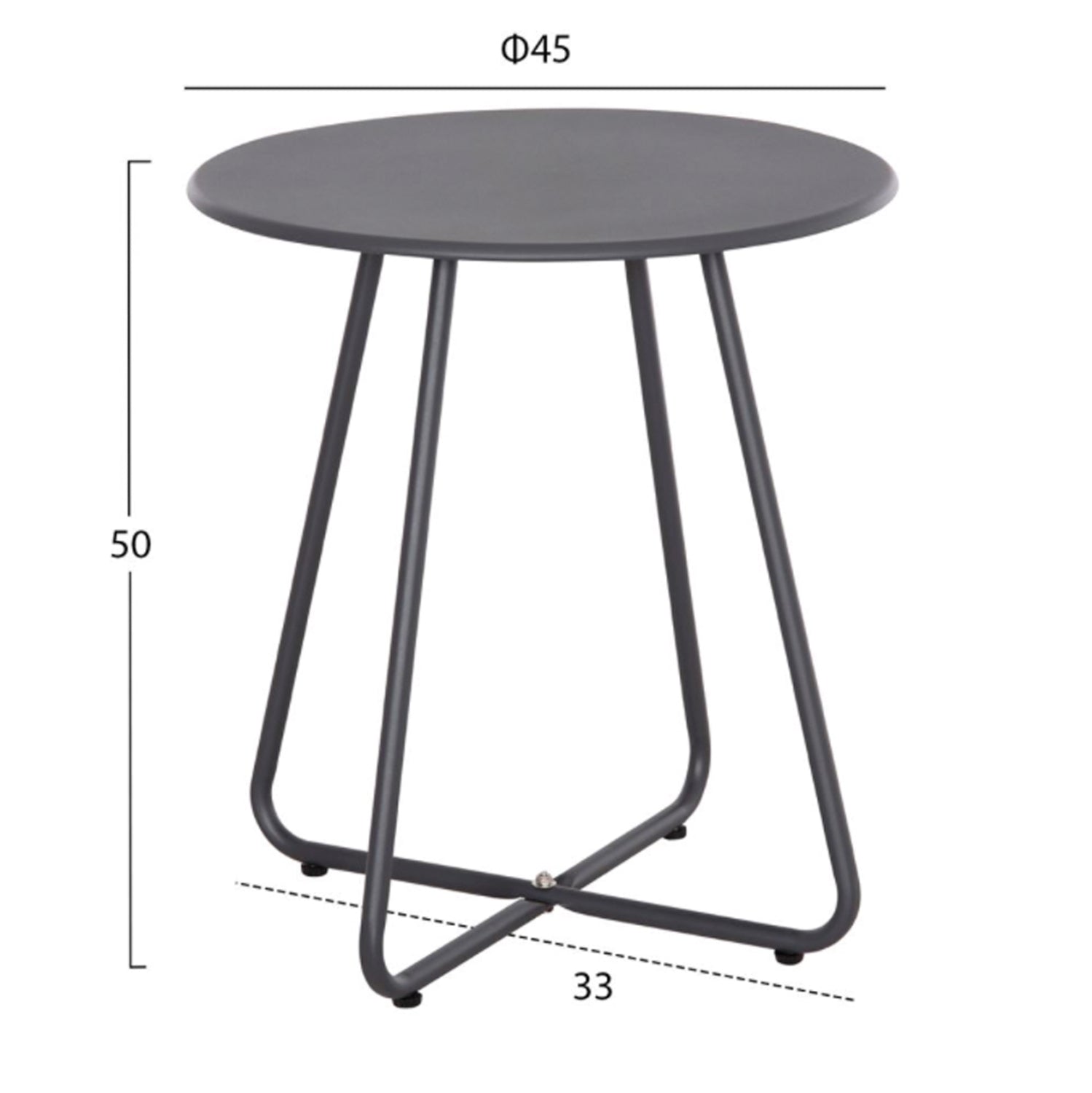 Лаундж комплект PONY 3части метал в сиво-ратанова композиция в бяло-черно с маса Φ40x50