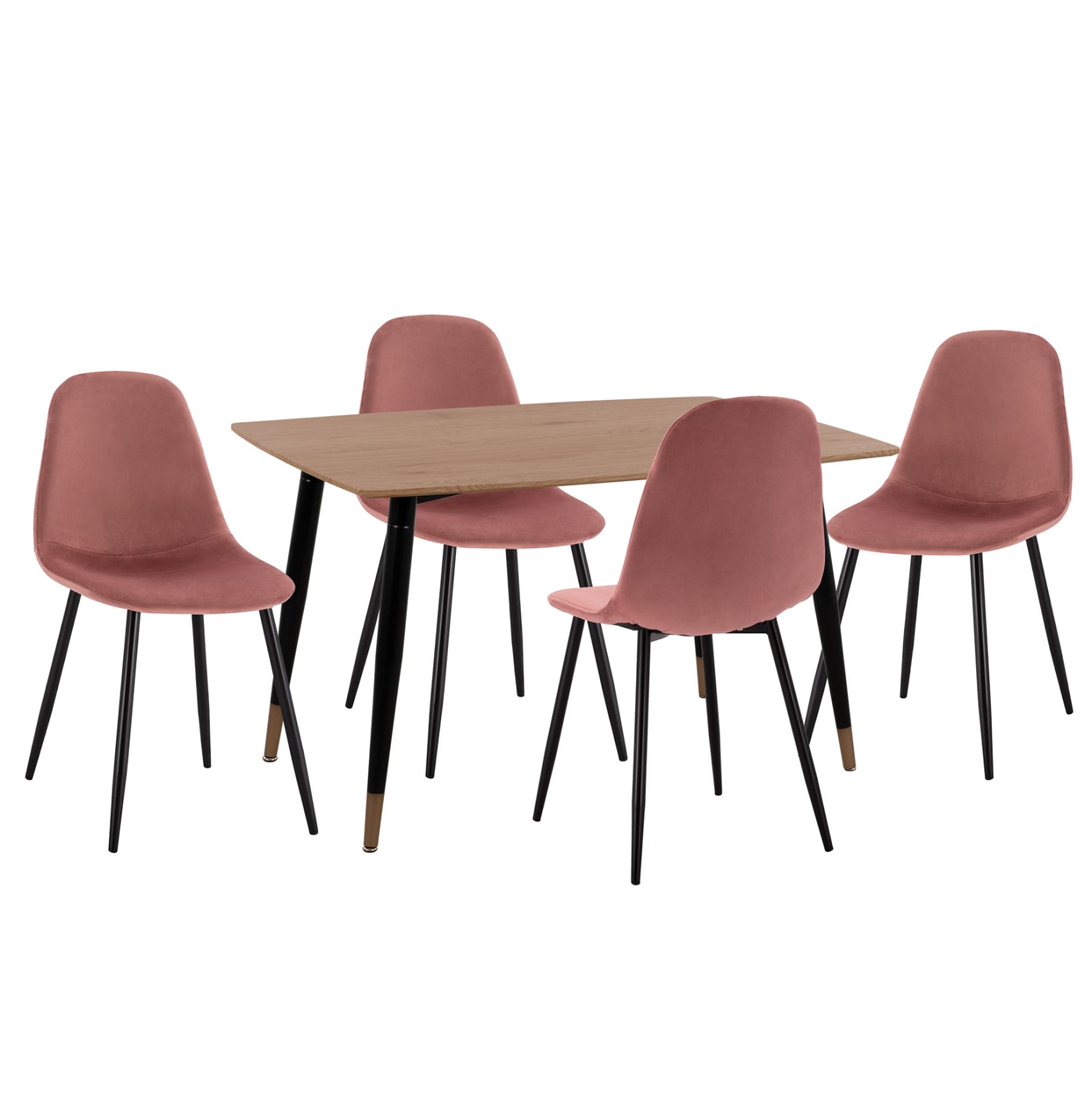 Трапезен комплект 5бр aliza mdf top-velvet rotten apple & metal black