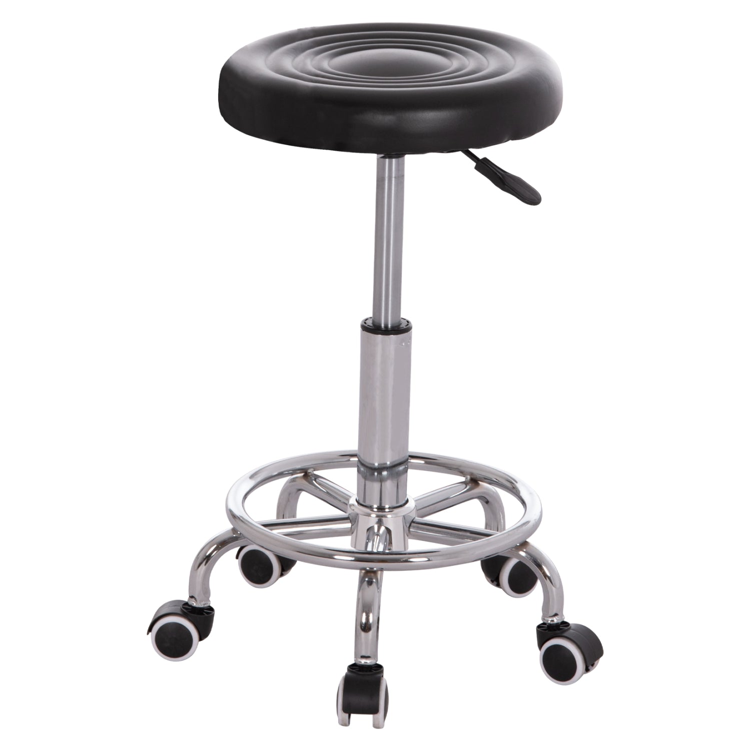 Дизайнерска въртяща се табуретка Iris черна pu homemarkt φ32x45-60hсм.