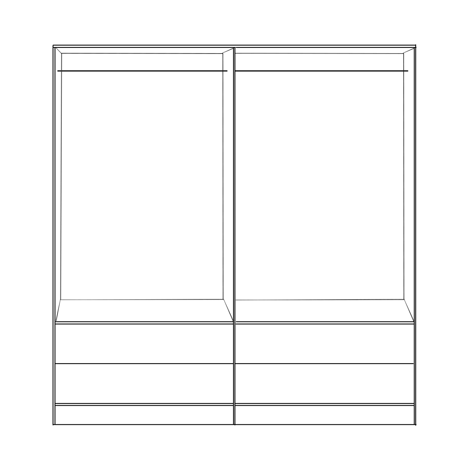 Градероб 4-крилен REINA с 4 чекмеджета меламинов бял-sonama 160x42.5x180.5