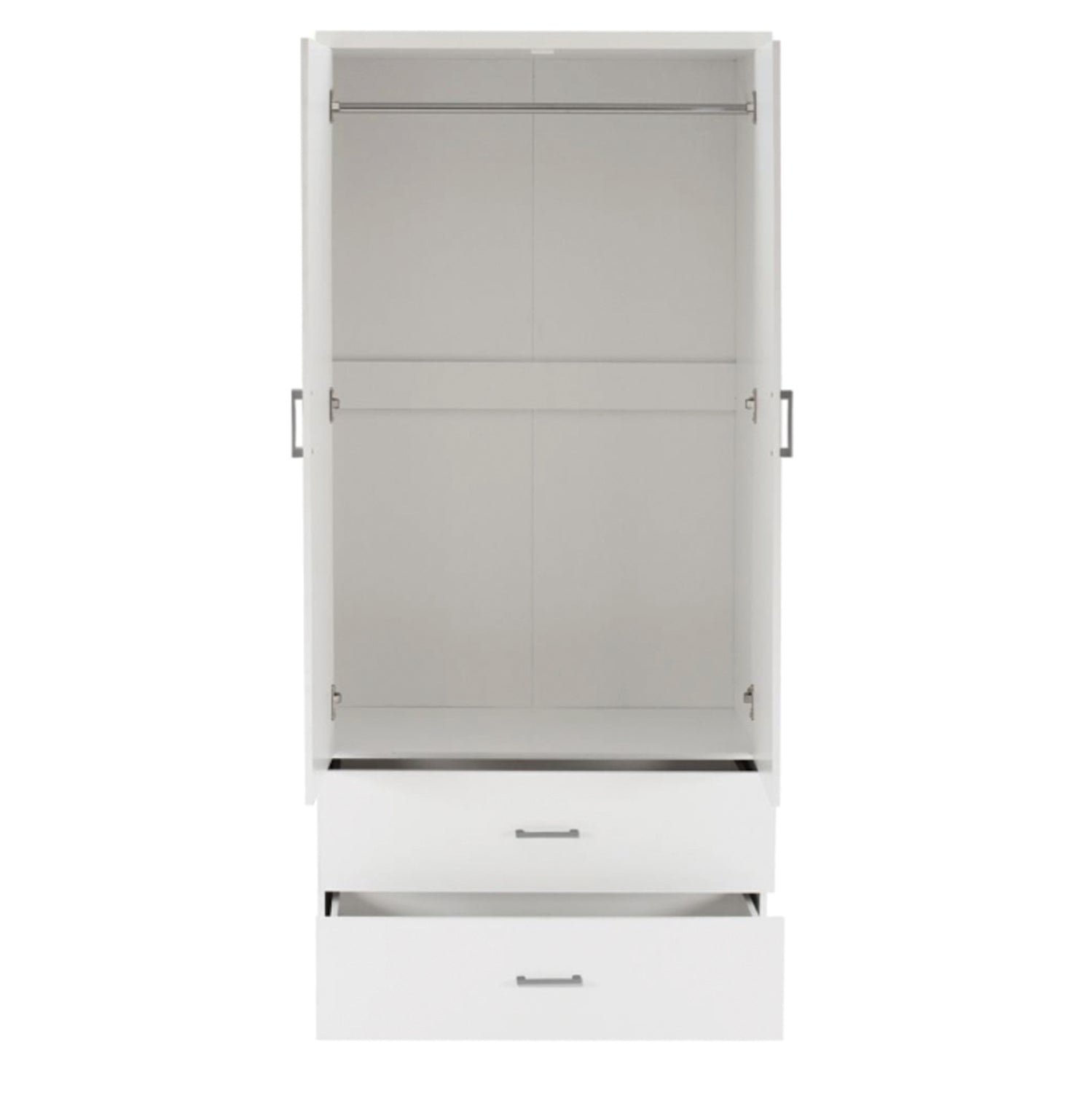 Гардероб 4-крилен REINA с 4 чекмеджета меламинов в бяло 160x42.5x180.5