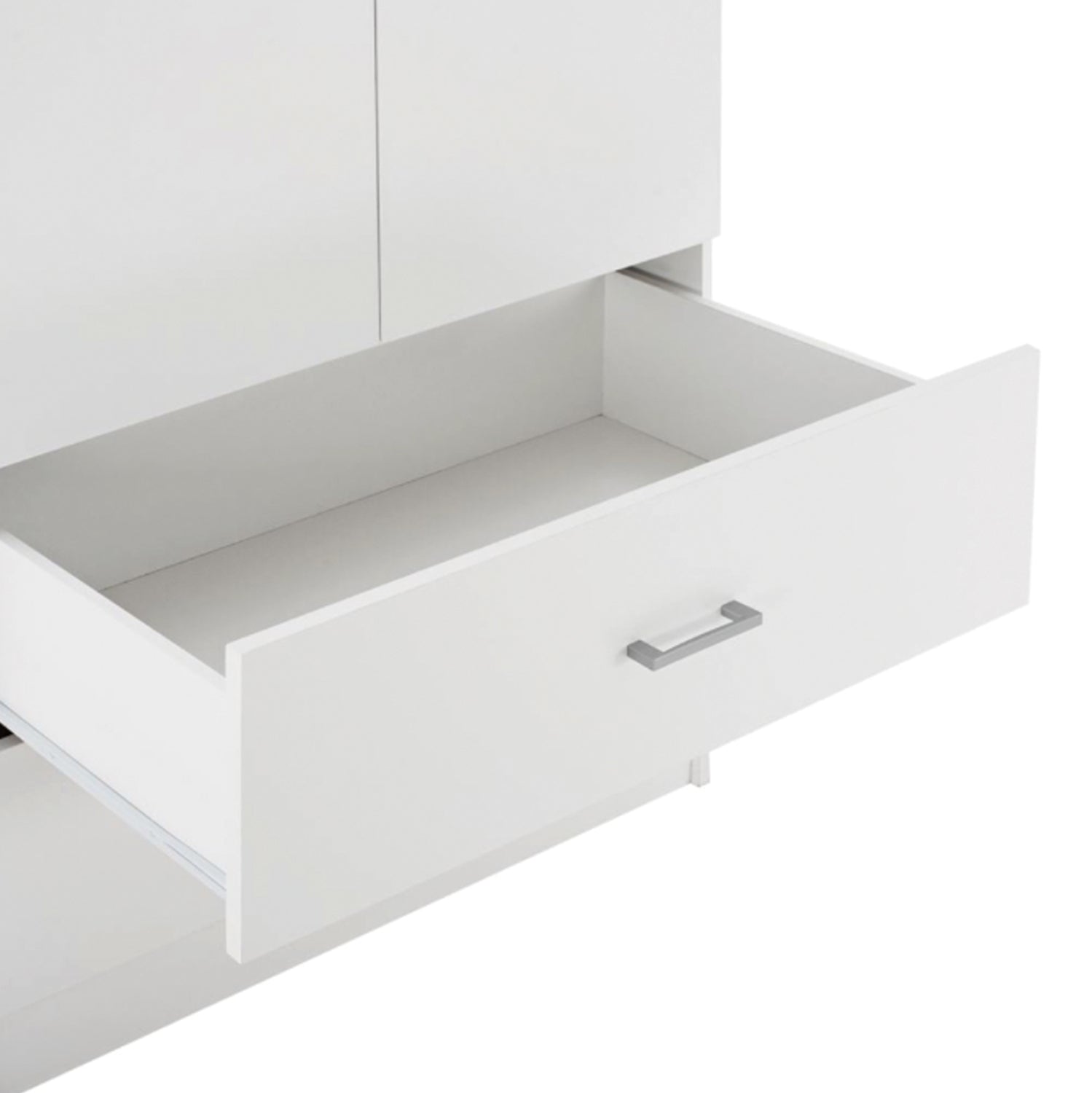 Гардероб 4-крилен REINA с 4 чекмеджета меламинов в бяло 160x42.5x180.5