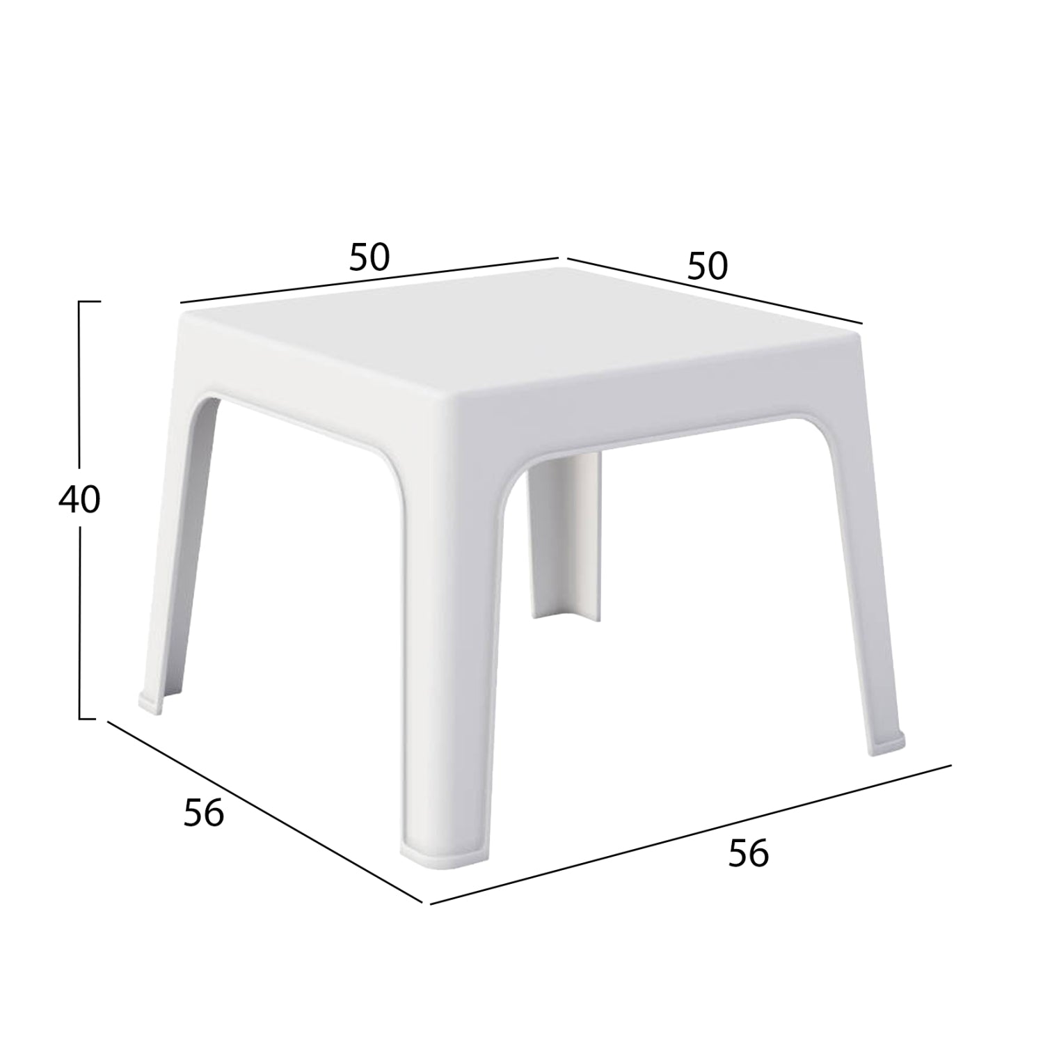 Комплект от 3 елегантни полипропиленови кресла и маса - бял