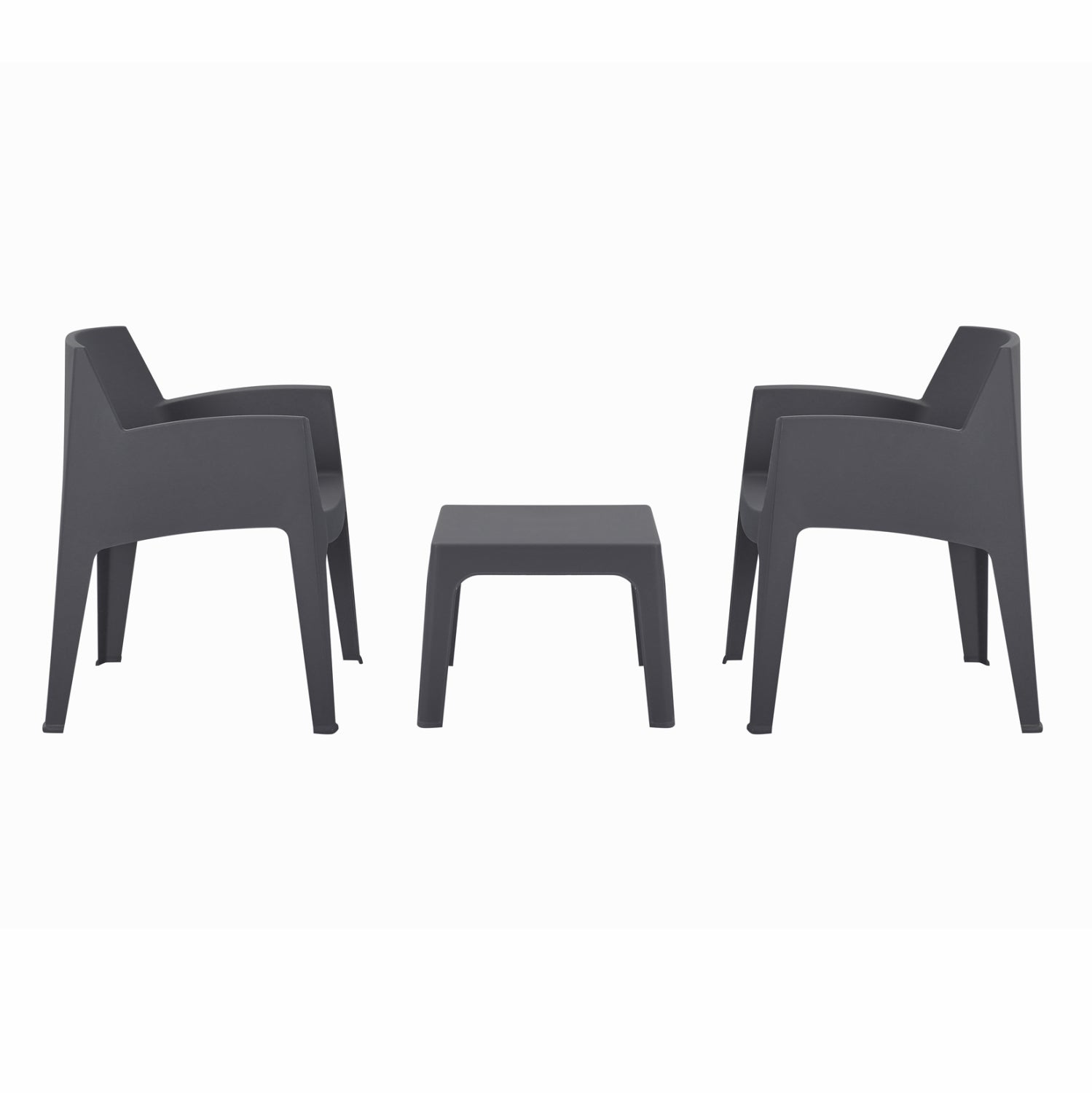 Комплект от 3 полипропиленови маси sleek и 2 кросята - сиви