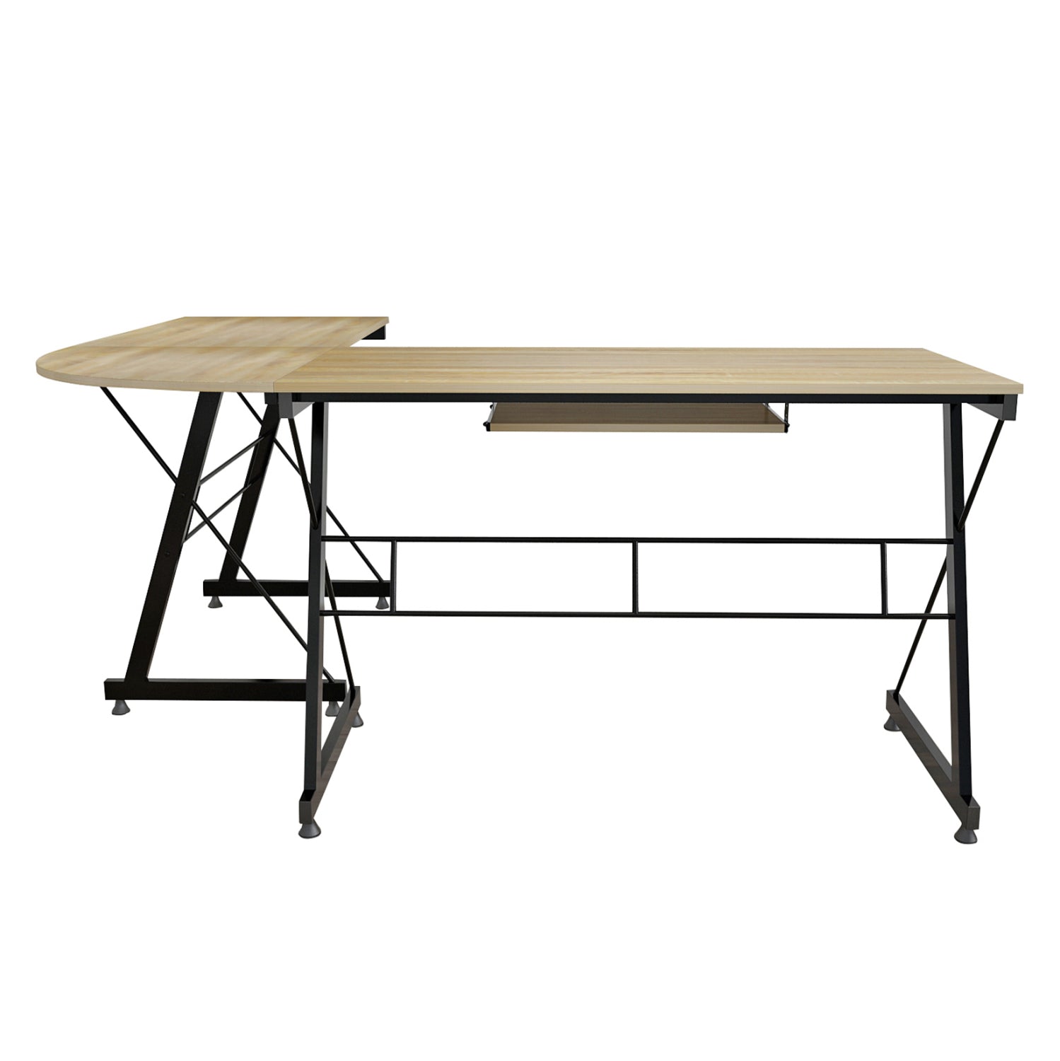 Ъглово бюро 2127 цвят сонома с черни крака 158X120X74см