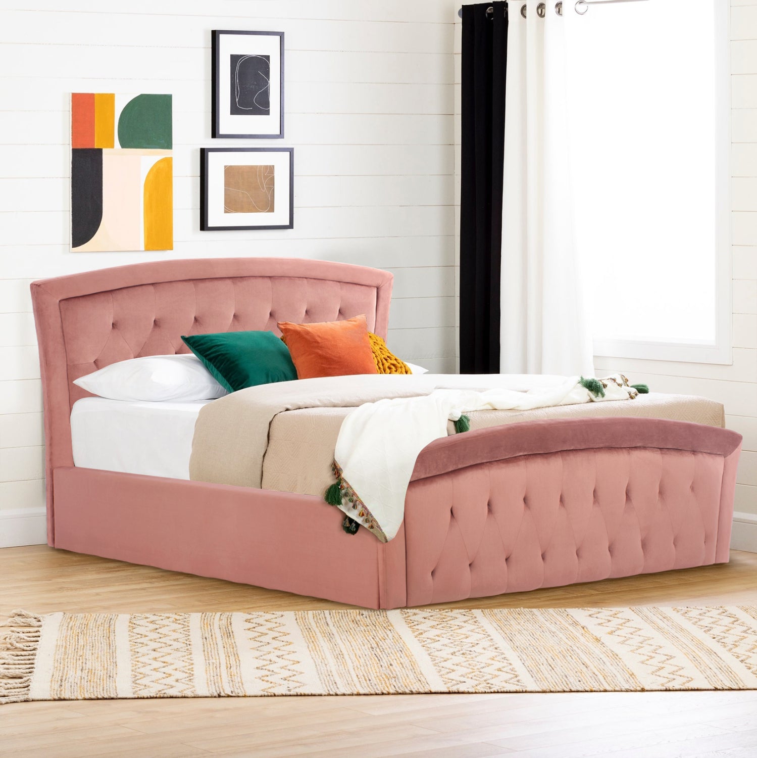 Легло с матрак и отделение за съхранение odelia кадифе с изгнила ябълка - за размери 160x200 см