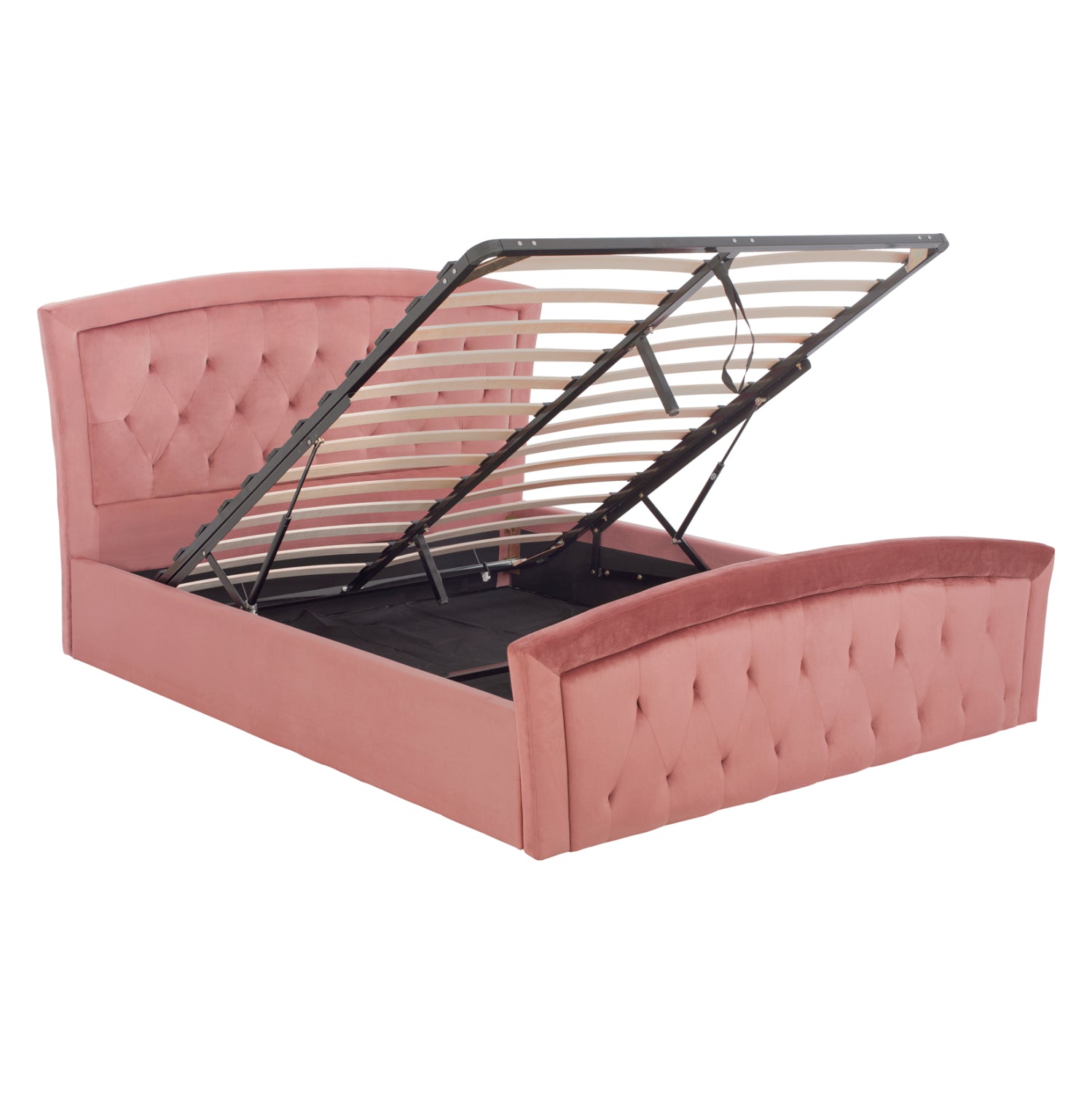 Легло с матрак и отделение за съхранение odelia кадифе с изгнила ябълка - за размери 160x200 см