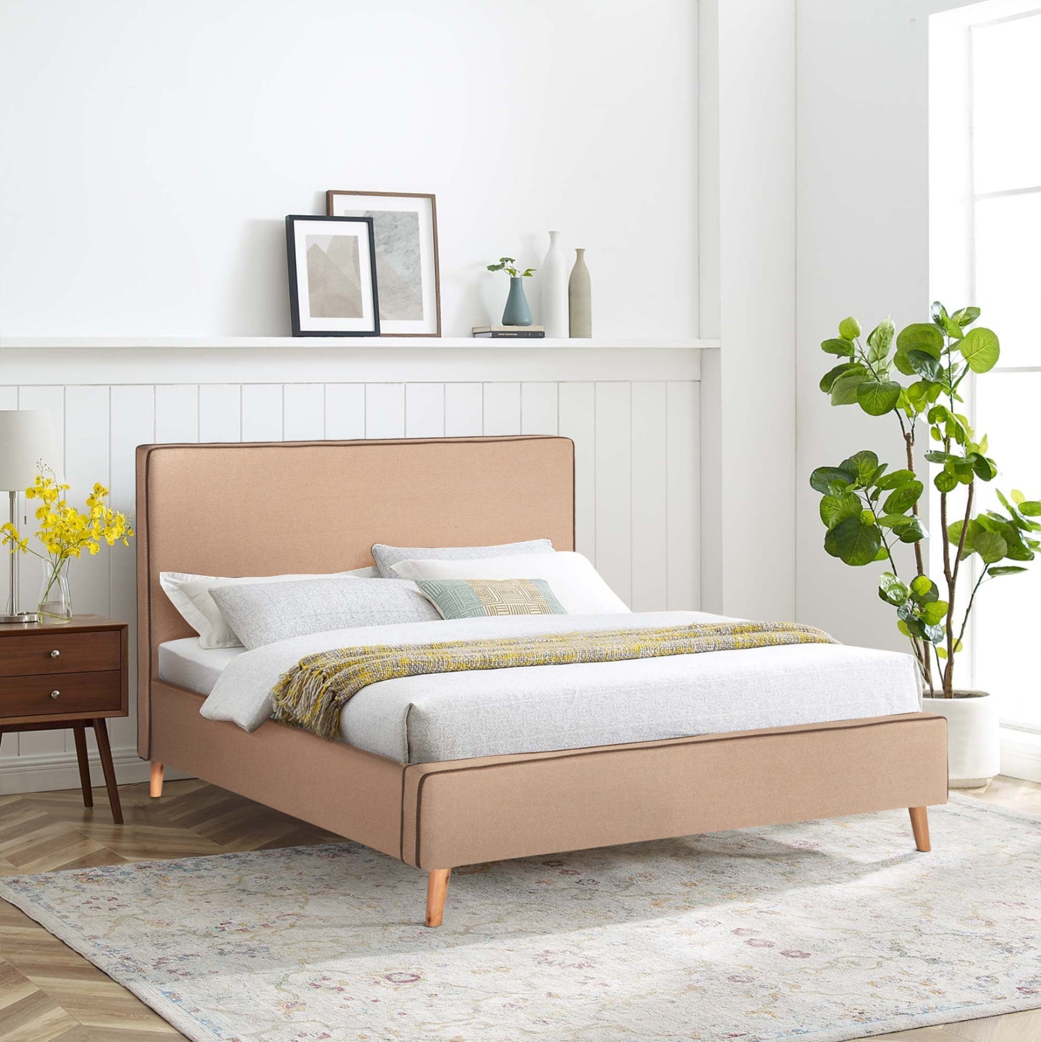 Легло с матрак INDRA бежов плат 160x200см