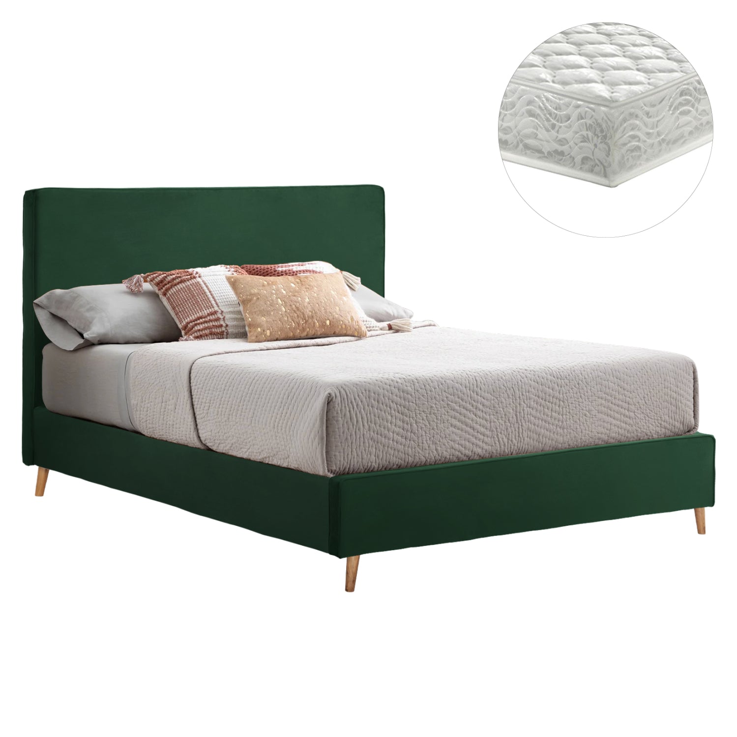 Легло с матрак Индра кипарис кадифе -- за 160x200см