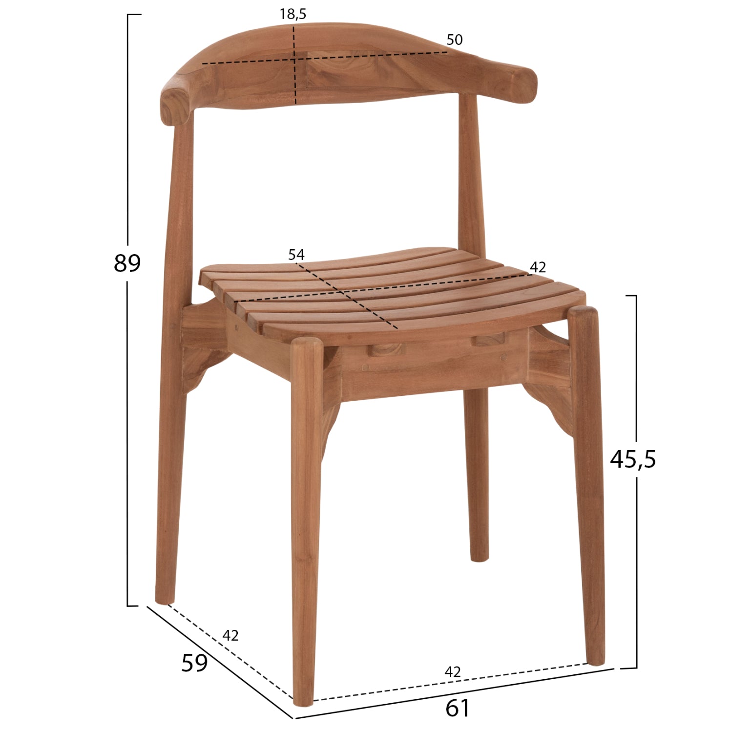 Комплект за хранене DONNY  с разтегателна маса и 6 фотьойла - тиково дърво