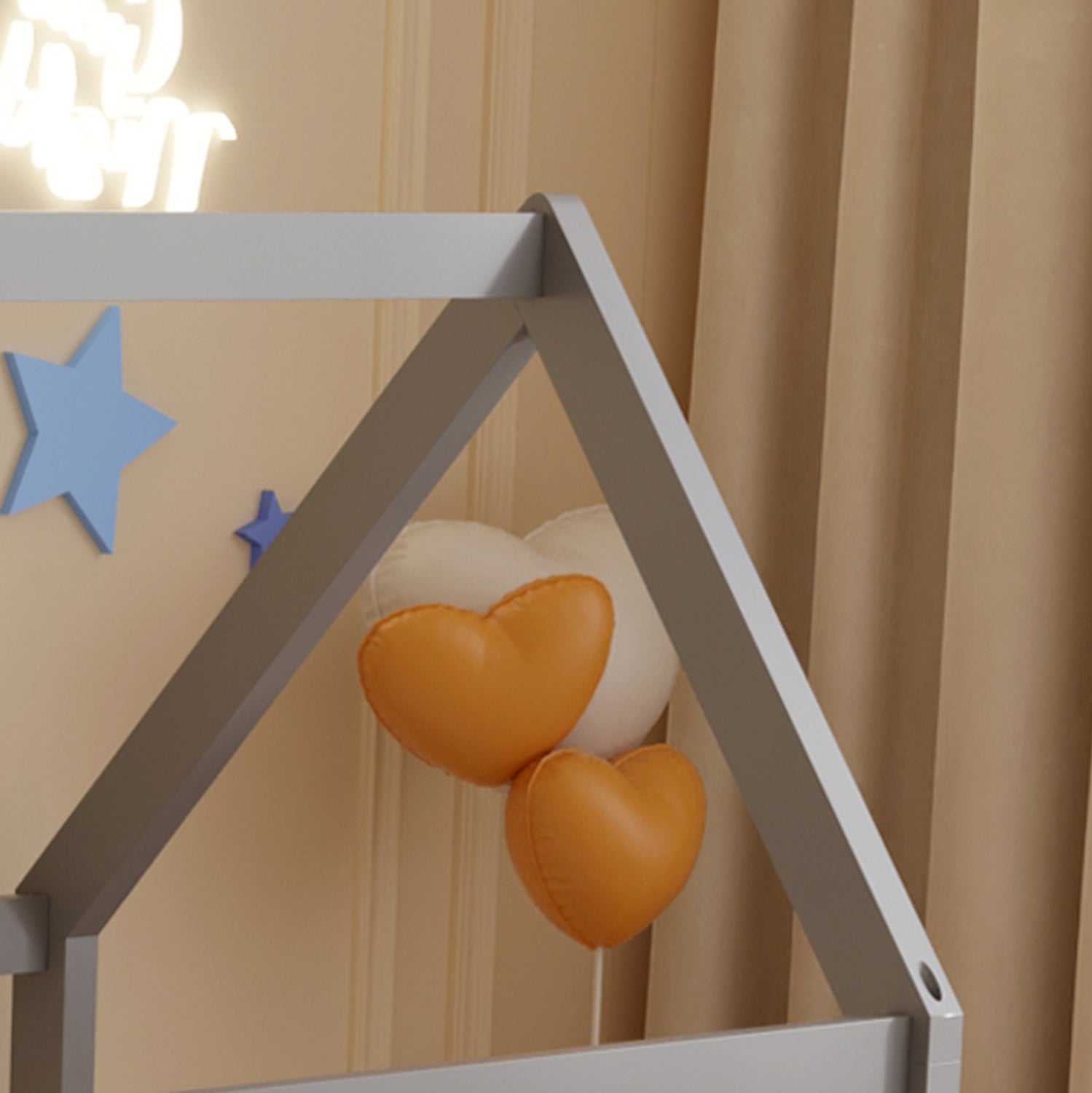 Детско легло с матрак Pepe от борова дървесина в сиво -- матрак 70x140см