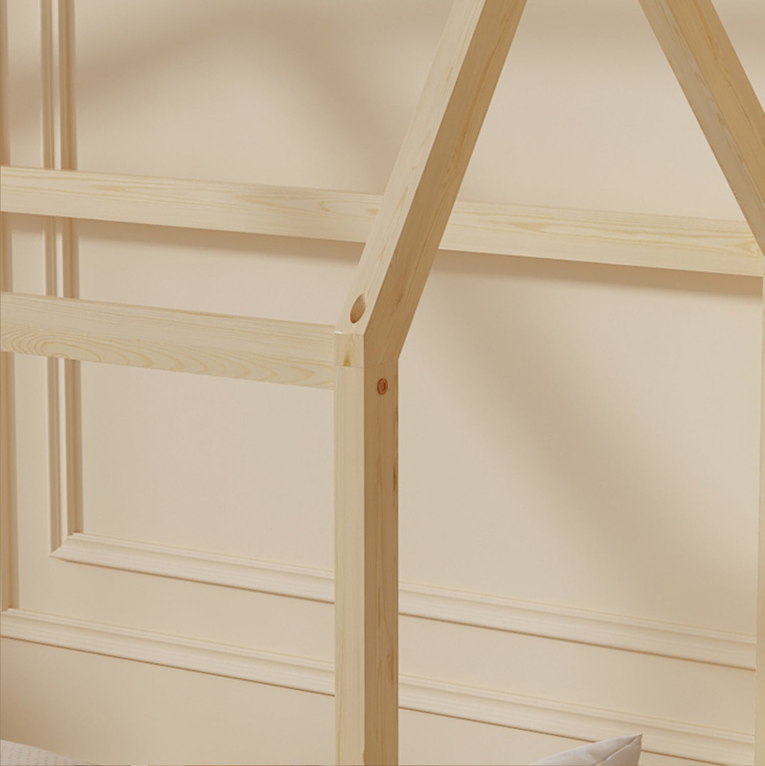 Детско легло с матрак Pepe натурален боров дървесина -- матрак 70x140см