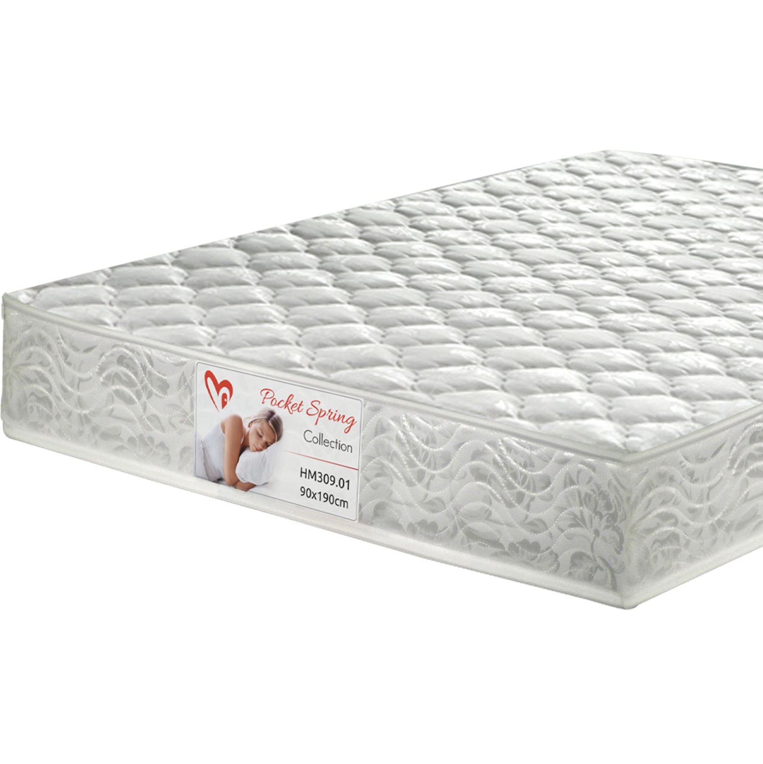 Детско двуетажно легло с 2 матрака LANTAI, борова дървесина, бяло - матраци 90x190см