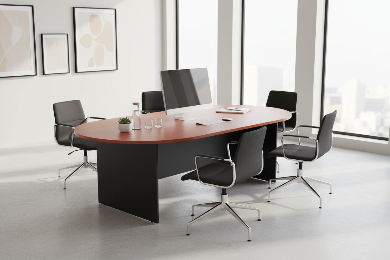 Конферентна маса Сиена 240x120х75см цвят антрацит-череша