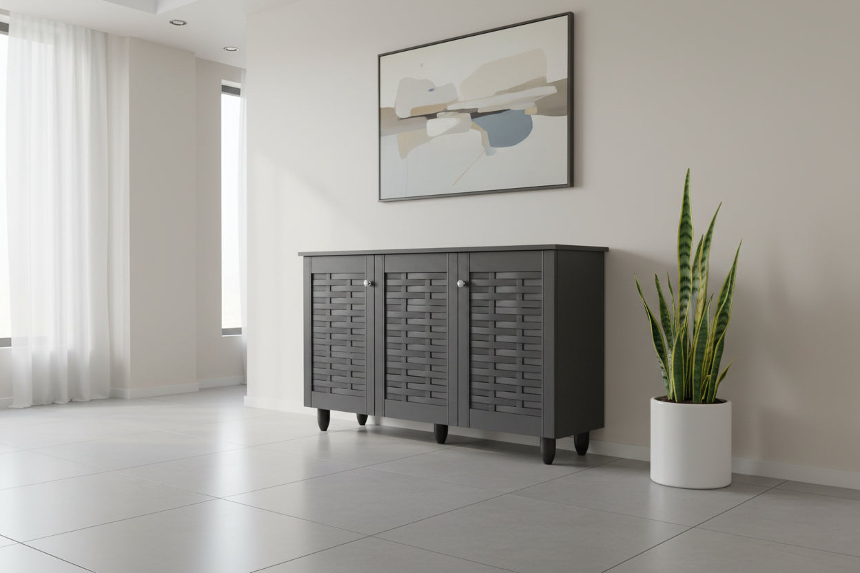 Шкаф за обувки IGGY тъмно сив цвят 114х34х68см.