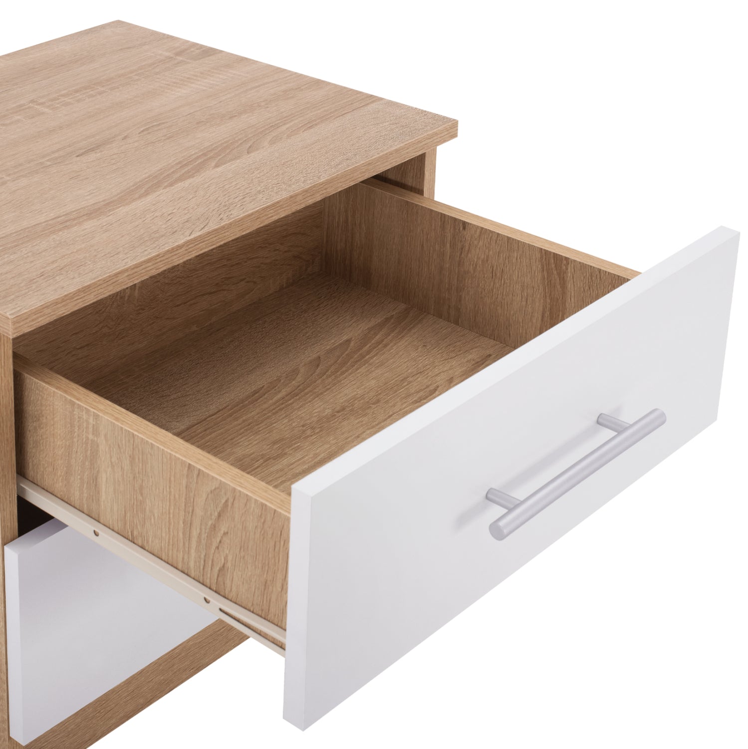 Нощно шкафче Капри цвят сонома-бял 48x40.5x41.5 см