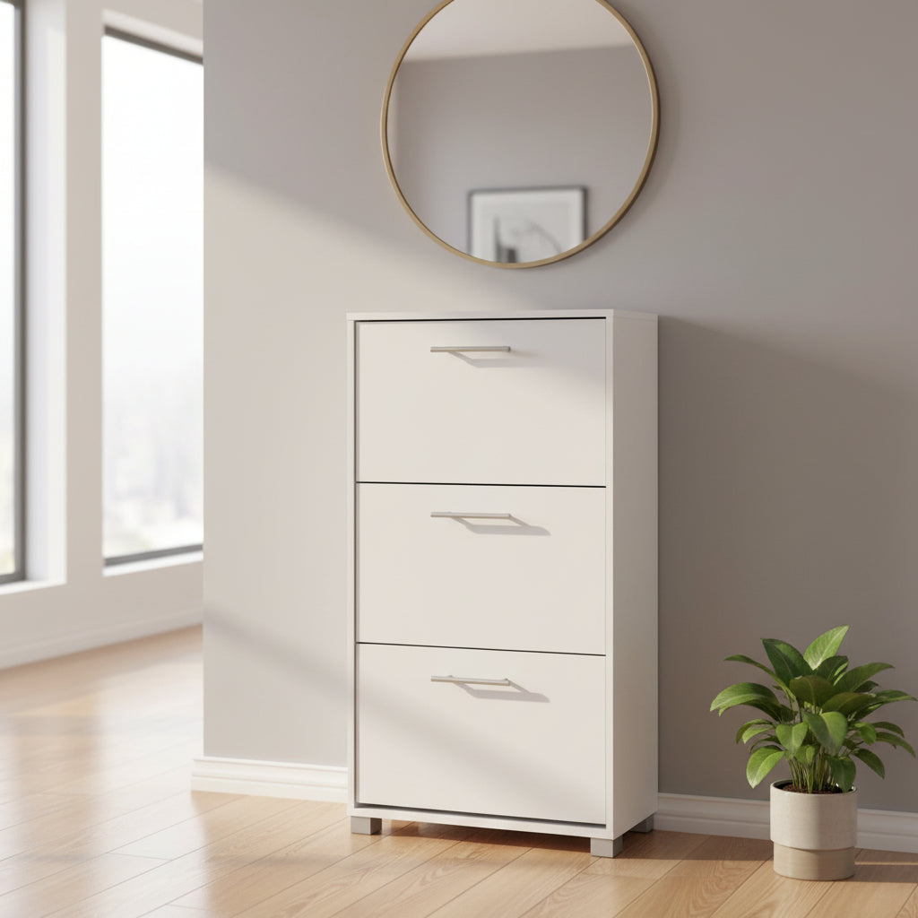 Шкаф за обувки Давина бял цвят 62х24х110 см