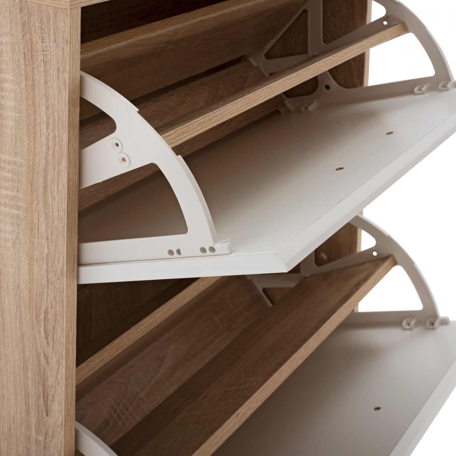 Шкаф за обувки DAVINA цвят сонама-бял 62х24х110см