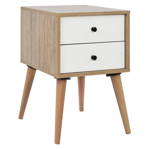 Нощно шкафче Оливър цвят натурал-бял