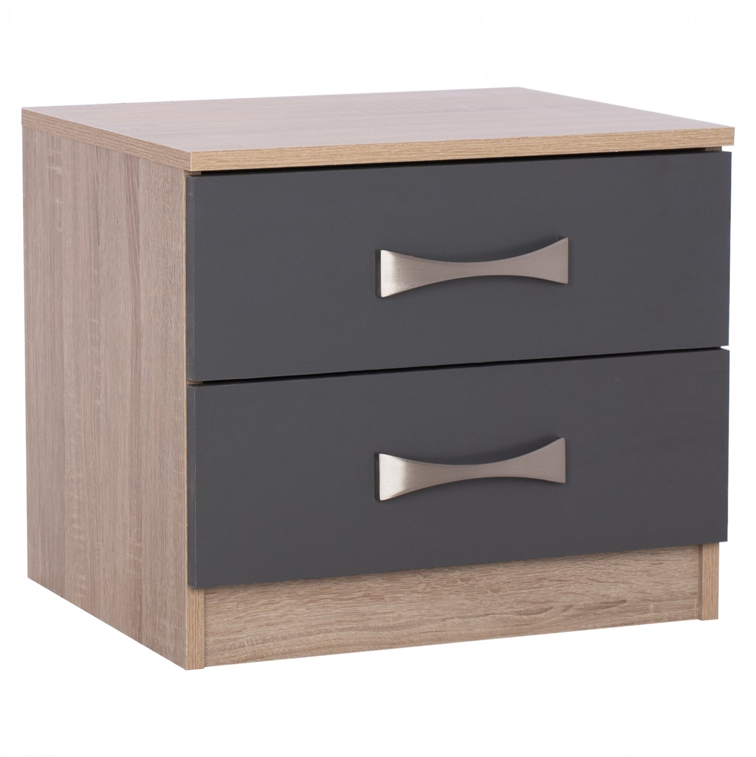 Нощно шкафче ASHLYN сив -естествен цвят 48x40,5x42см