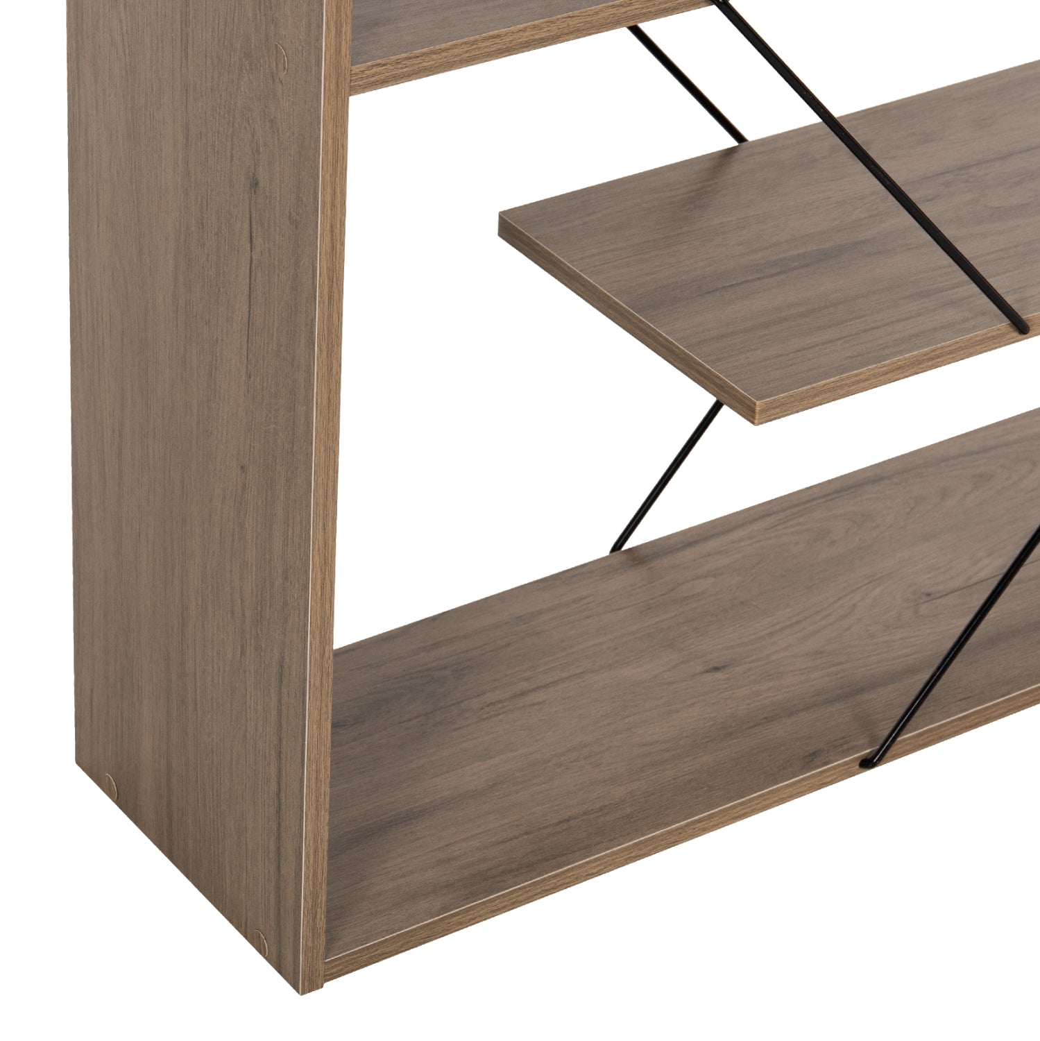 Библиотека тарс 84х157 -цвят маслено сив-черен