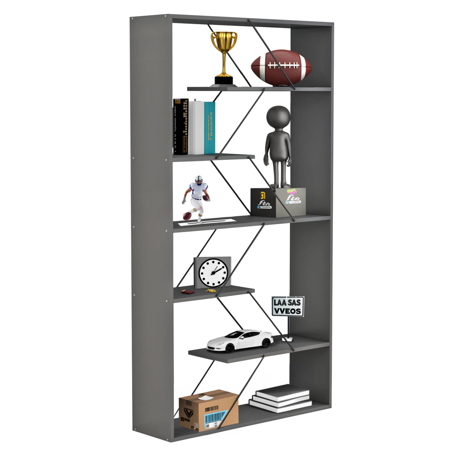 Библиотека тарс 84х157 -сив цвят