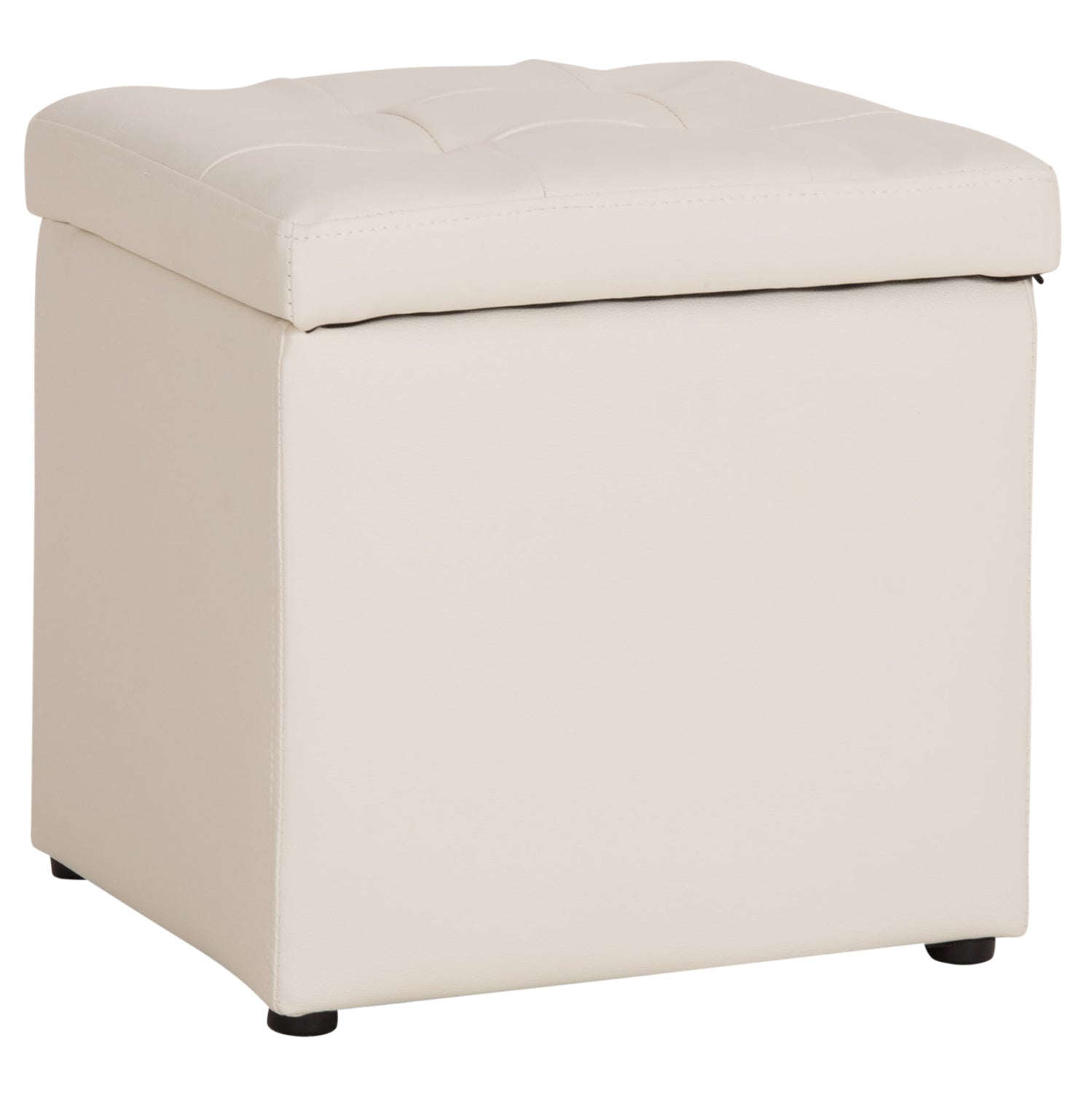 Табуретка за съхранение Ким-бял цвят 36,5x36,5x36см