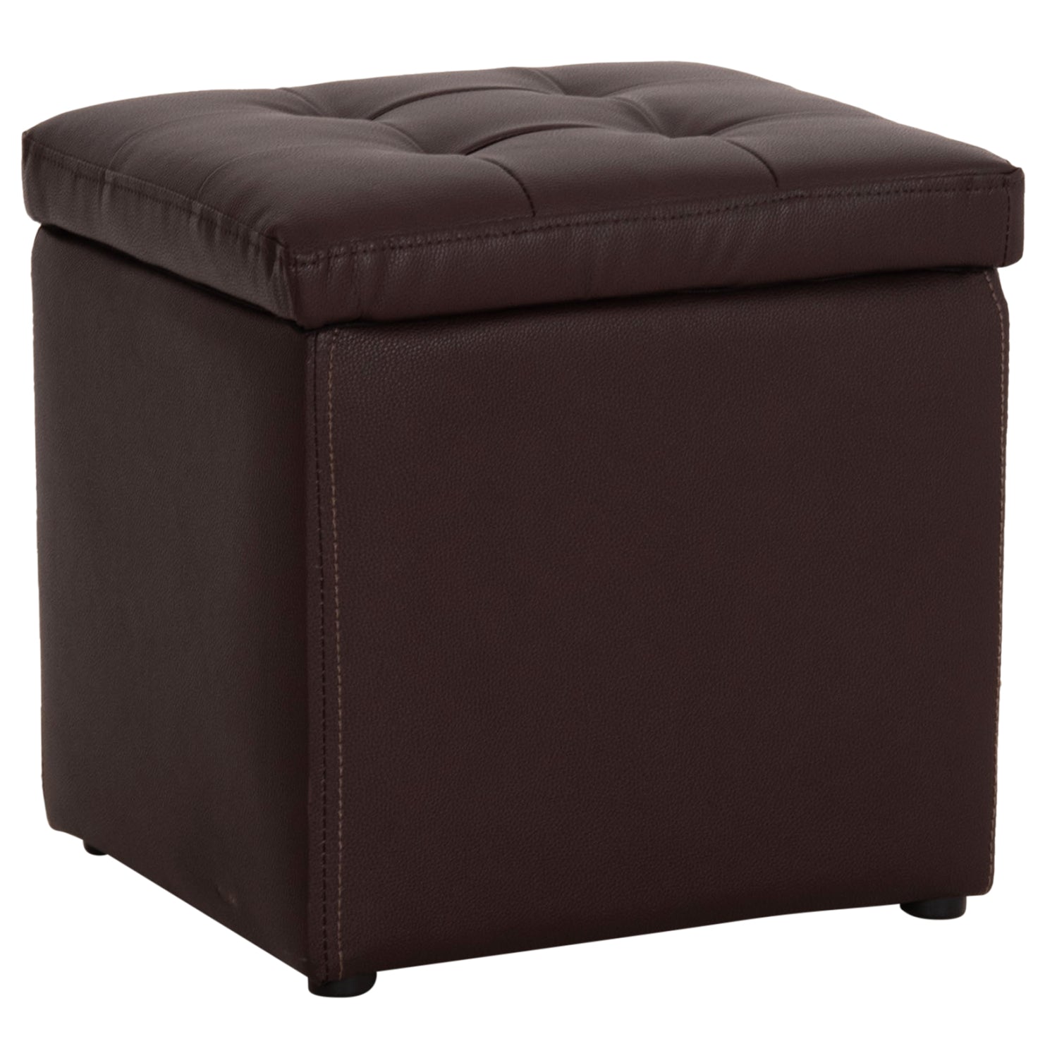 Табуретка за съхранение Ким-кафяв цвят 36,5x36,5x36см
