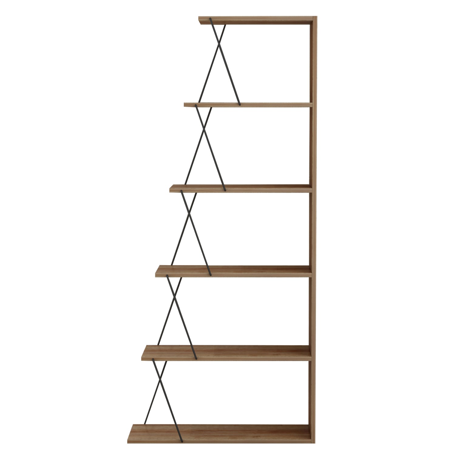 Библиотека TARS 65х146 -цвят дъб-черен 65x22-24x146