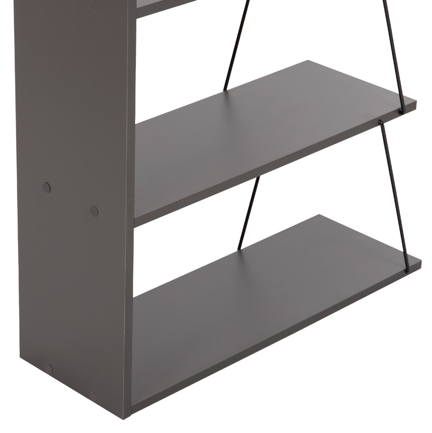 Библиотека тарс 65х146 -цвят тъмно сив-черен