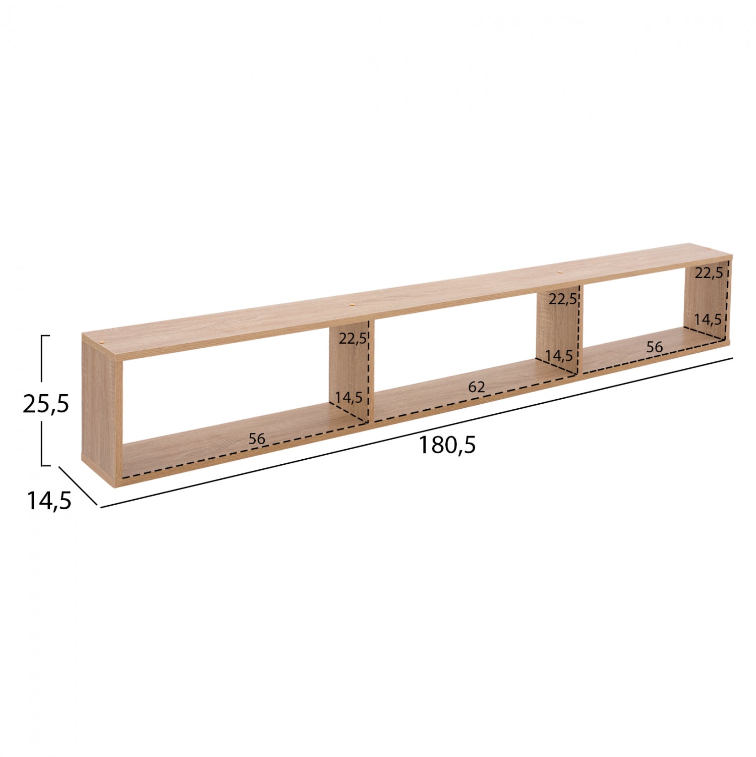 Тв комплект CHARLIZE цвят сонама 180,5x32x155,5