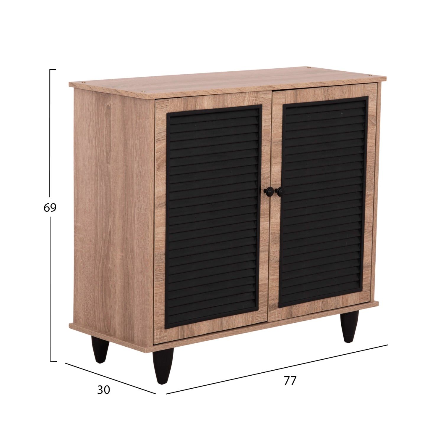 Шкаф за обувки MCKENNA цвят сонама-черен 77x30x69