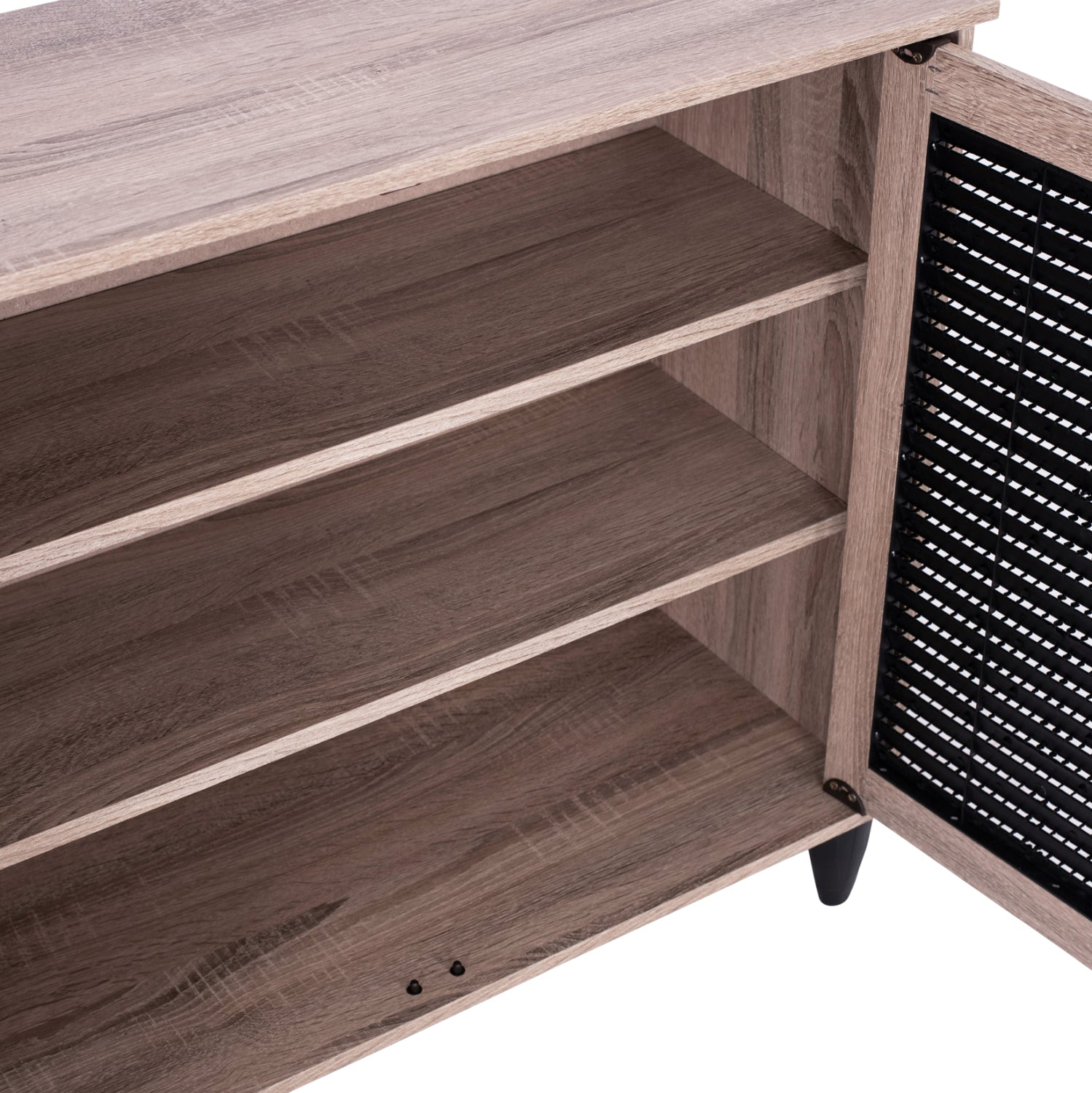 Шкаф за обувки MCKENNA цвят сонама-черен 112x30x68.5H см