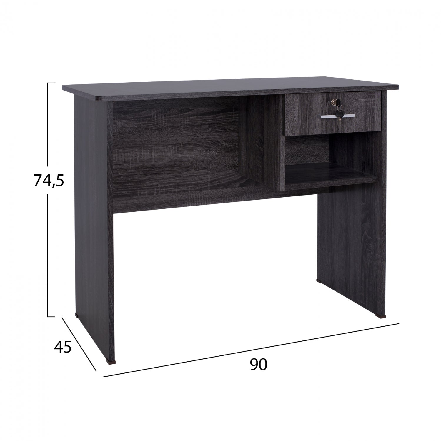 Офис бюро HAYDEN сив цвят 90X45X74.5см