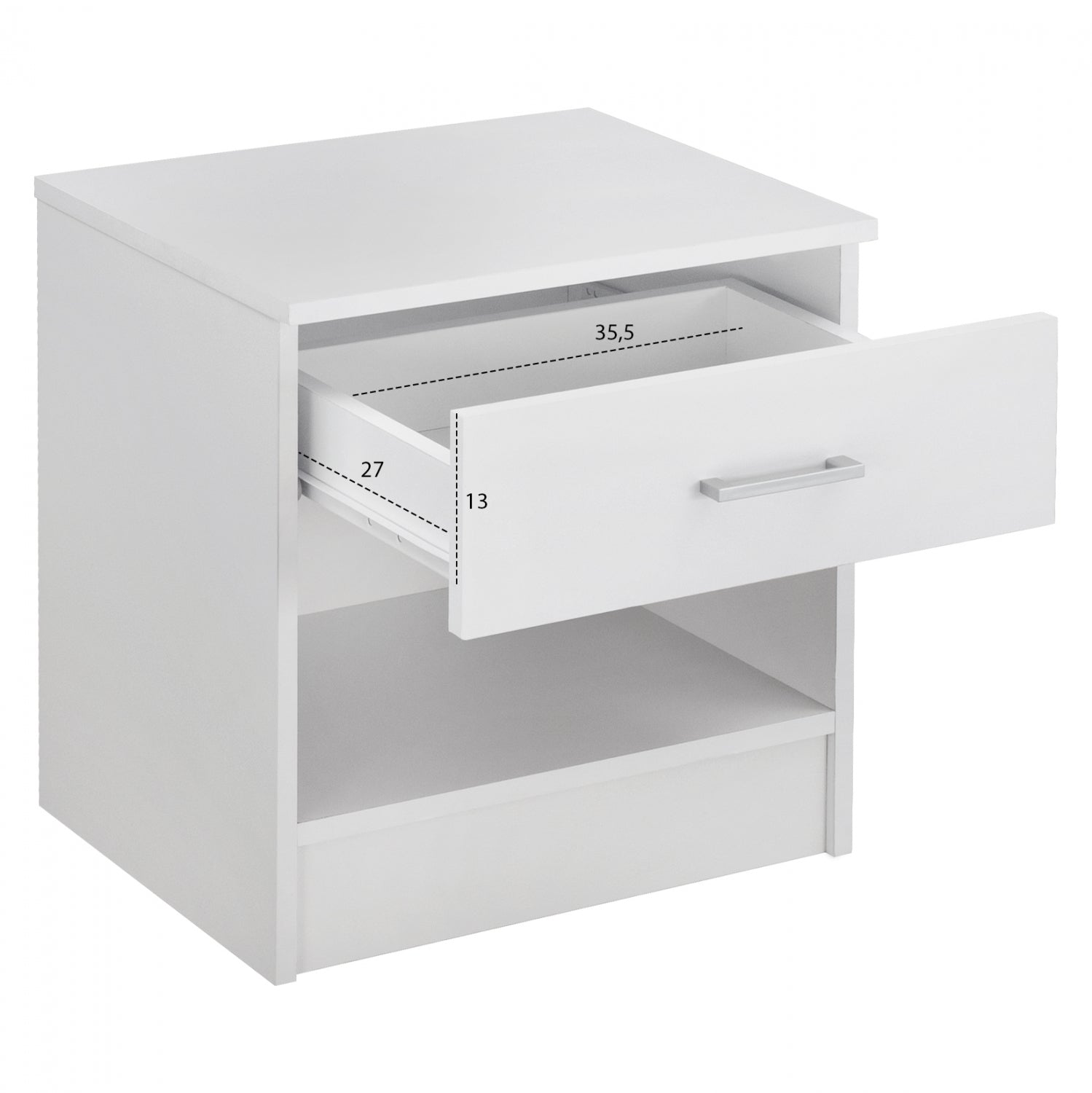 Нощно шкафче LANEY бял цвят 45x35,5x47см