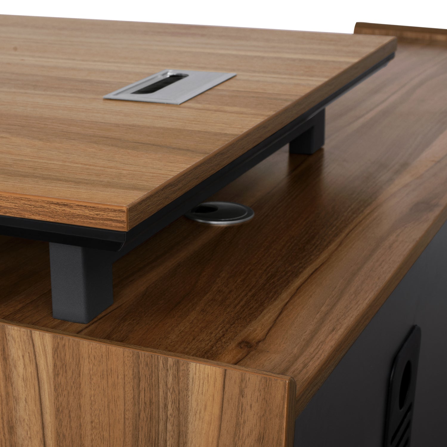 Офис бюро SUPREME цвят сив-меден дъб 160X160X75см