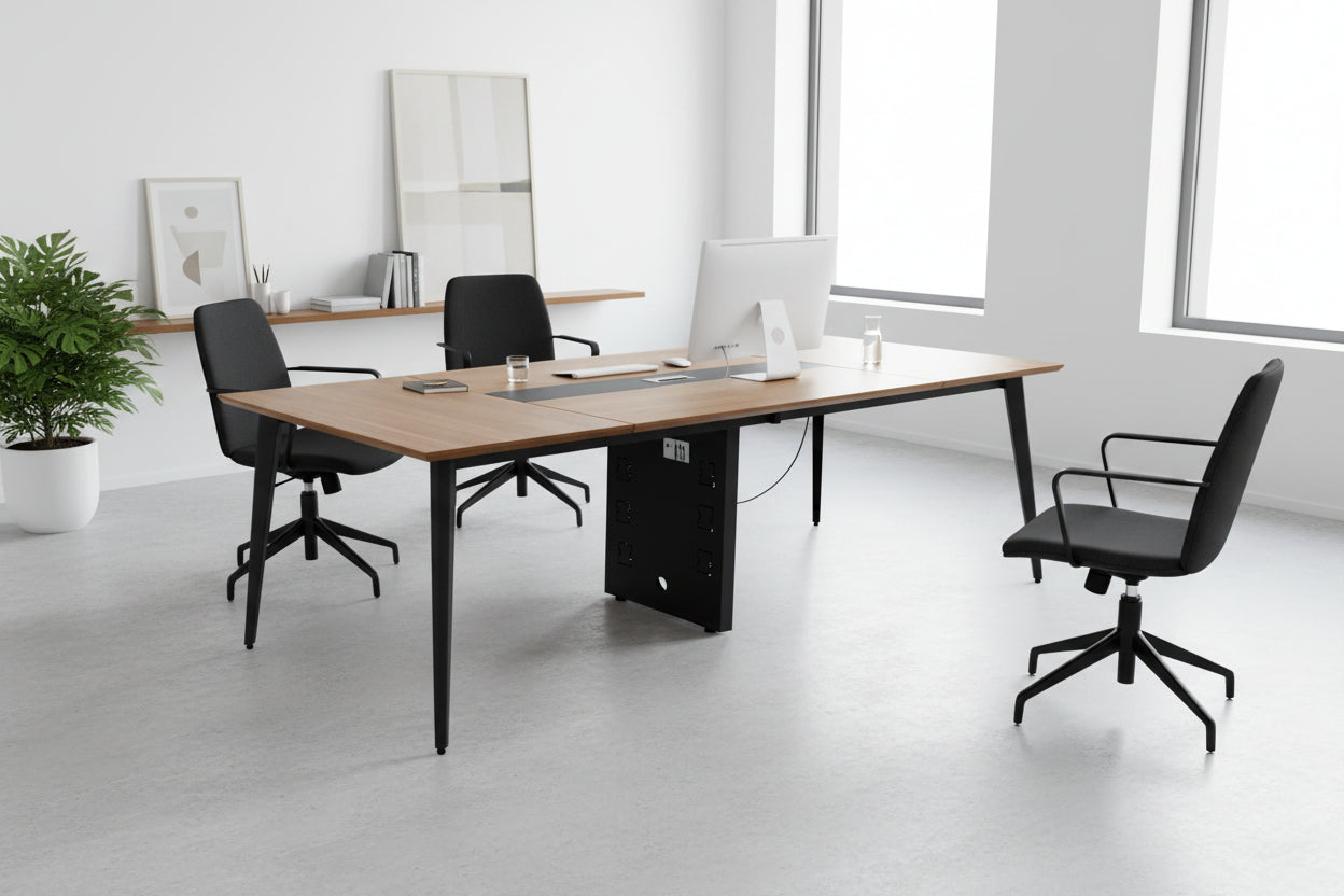 Професионална конферентна маса SUPREME 242x120x75см цвят меден дъб