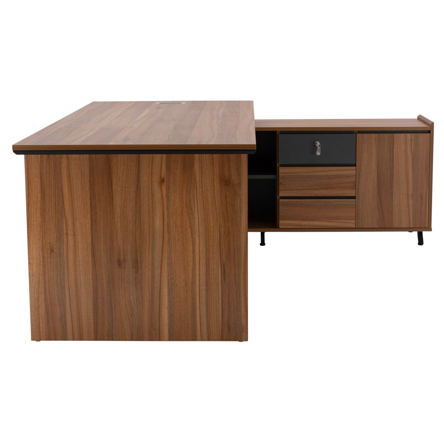 Офис бюро SUPREME сив-меден дъб 200X180X76см