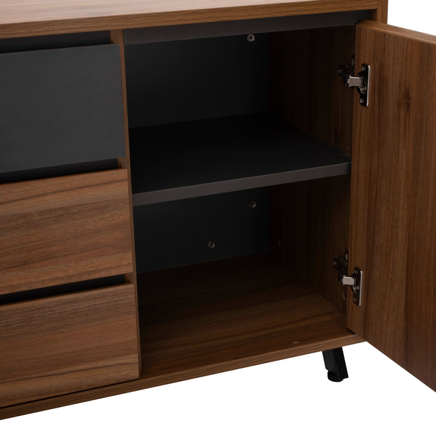 Офис бюро SUPREME сив-меден дъб 200X180X76см