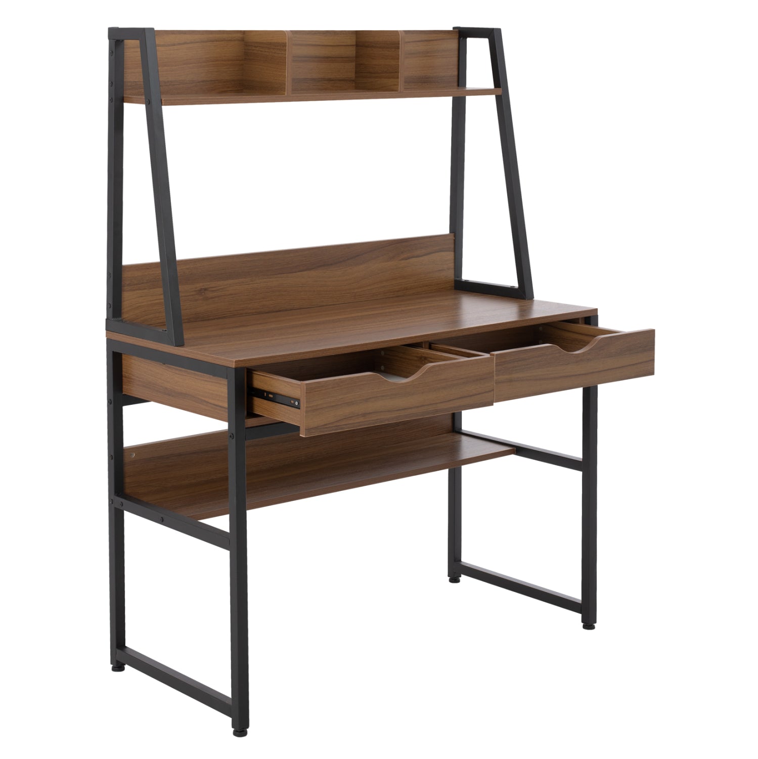 Офис бюро с библиотека TANAYA цвят орех 100x48x139см