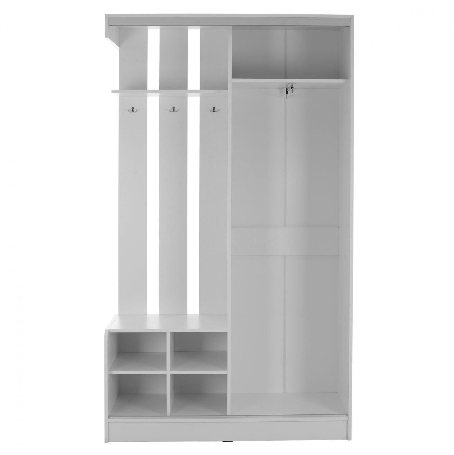 Входно антре с плъзгащ се гардероб и огледало DULCE бял цвят 118x45x210см