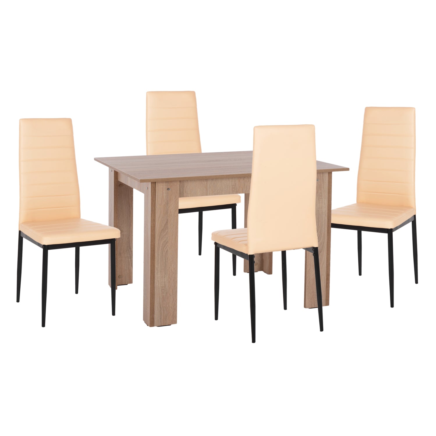 Комплект за трапезария 5 часта КГ11908 маса 110x80см и 4 стола lady k/d мока светло кремаво