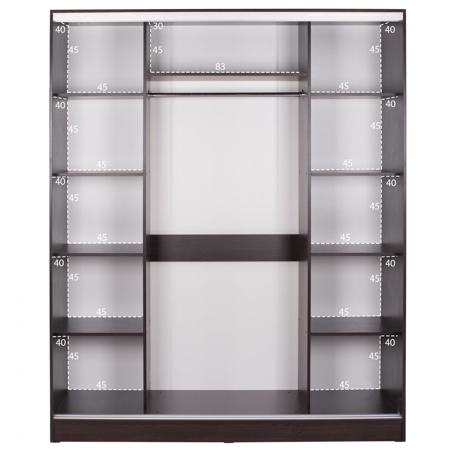 Гардероб ADLER  - цвят венге 183x60x220см