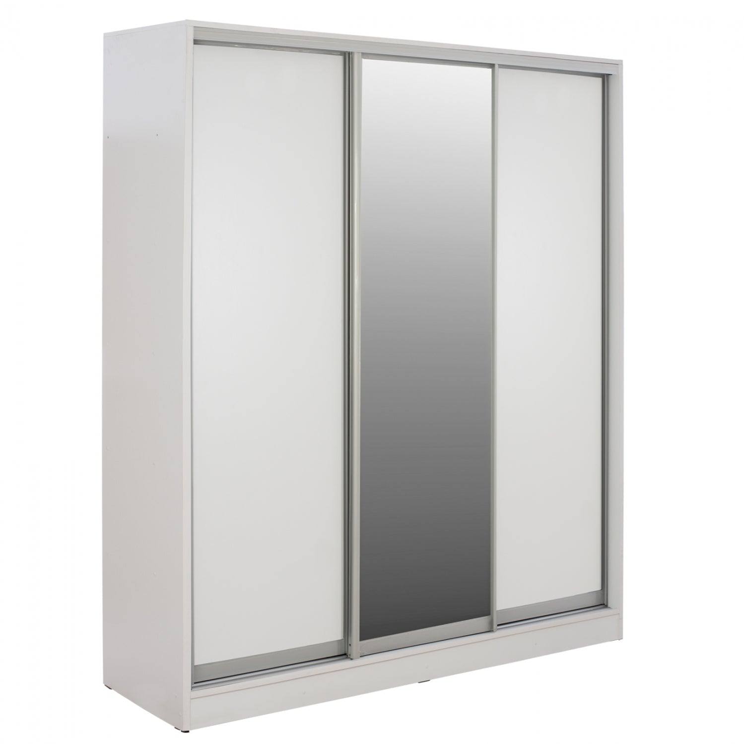 Гардероб ADLER с три плъзгащи се врати бял цвят с 1 огледало 183x60x220 см.