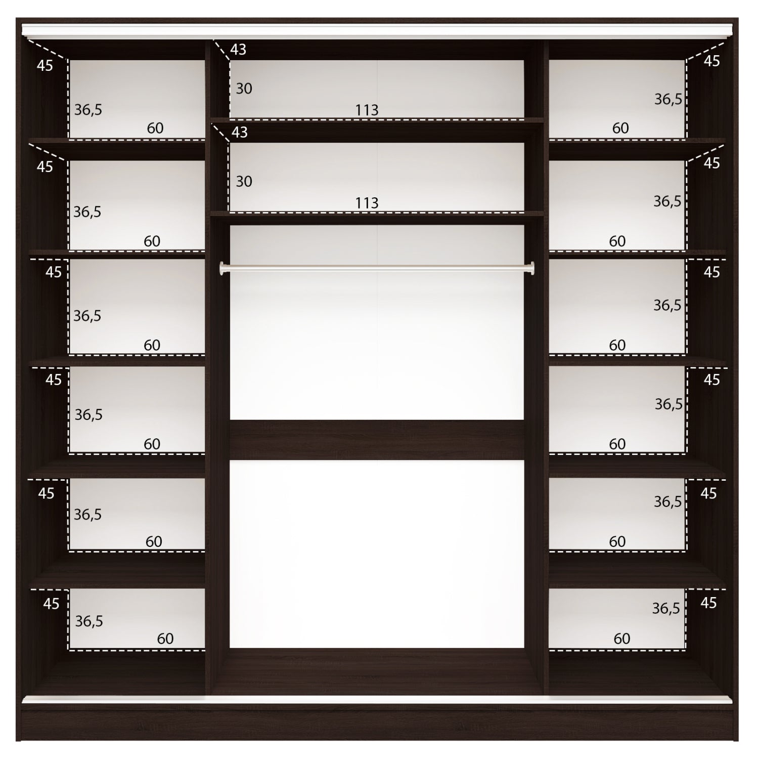 Гардероб ADLER цвят венге 240x60x240 см