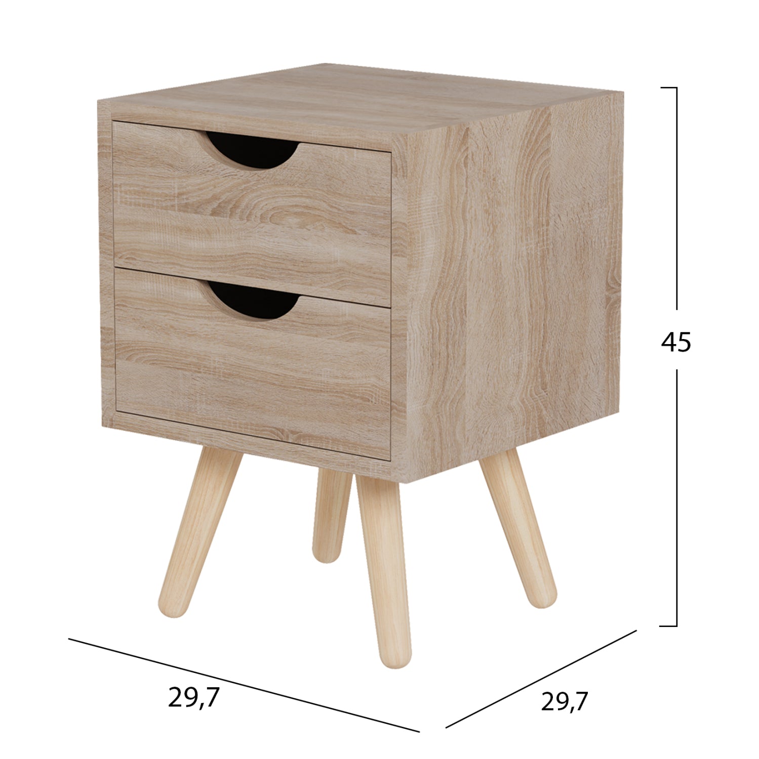 Нощно шкафче DINKL цвят сонома 29.7x29.7x45см