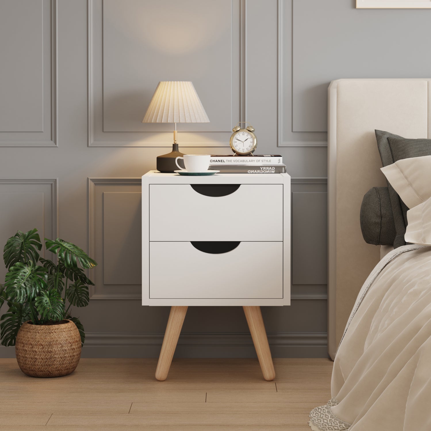 Нощно шкафче DINKL бял цвят 29,7x29,7x45см