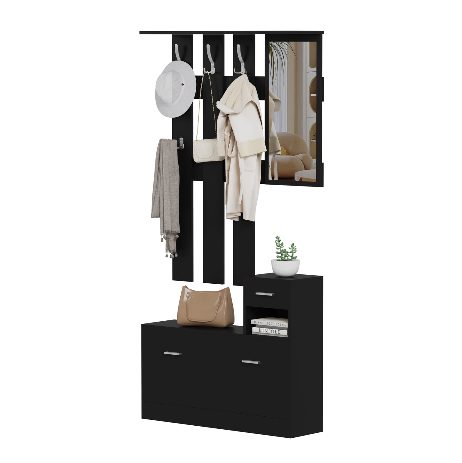 Входна мебел за антре GORN цвят венге 90x24x190