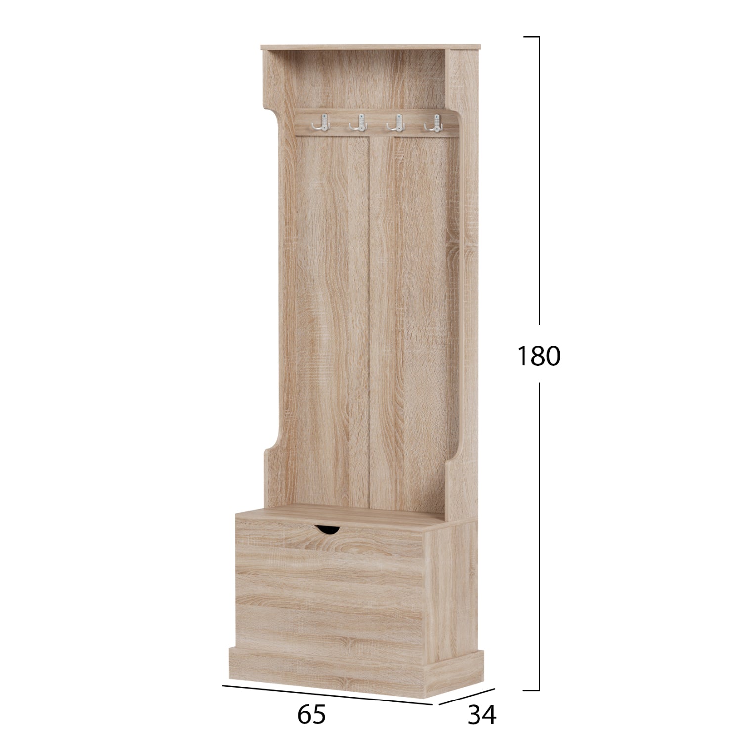 Входна мебел за антре KAYLOR -цвят сонама 93x34x180см